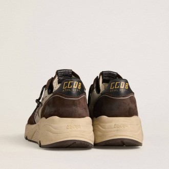 Golden Goose Running Sole In Nylon And Suede With Printed Star And Leather Heel Tab Golden Goose Running Sole In Nylon And Suede With Printed Star And Leather Heel Tab