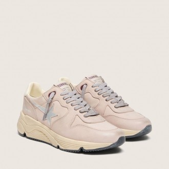 Golden Goose Running Sole In Powder-Pink Leather With Silver Star Golden Goose Running Sole In Powder-Pink Leather With Silver Star