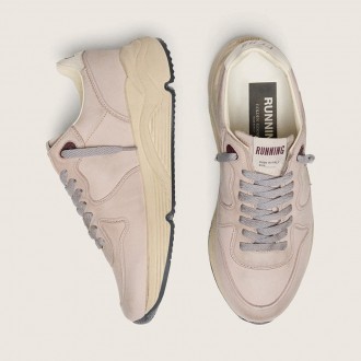 Golden Goose Running Sole In Powder-Pink Leather With Silver Star Golden Goose Running Sole In Powder-Pink Leather With Silver Star