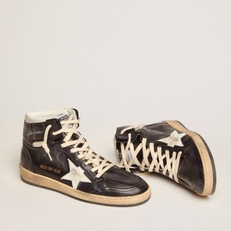 Golden Goose Sky-Star In Black Nappa With White Star Golden Goose Sky-Star In Black Nappa With White Star
