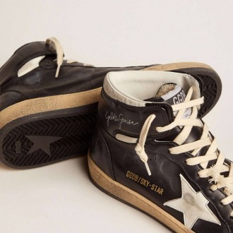 Golden Goose Sky-Star In Black Nappa With White Star Golden Goose Sky-Star In Black Nappa With White Star