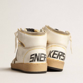 Golden Goose Sky-Star In White Nappa Leather With Dove-Gray Suede Star Golden Goose Sky-Star In White Nappa Leather With Dove-Gray Suede Star
