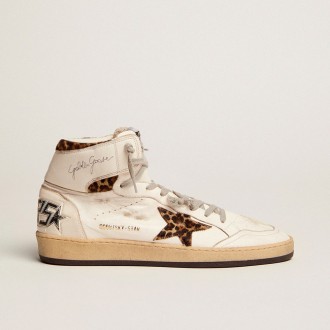 Golden Goose Sky-Star With Signature And Leopard Print Pony Skin Inserts