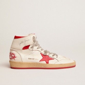 Golden Goose Sky-Star With Signature On The Ankle And Red Inserts