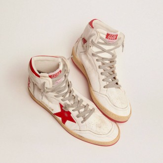 Golden Goose Sky-Star With Signature On The Ankle And Red Inserts