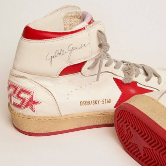 Golden Goose Sky-Star With Signature On The Ankle And Red Inserts