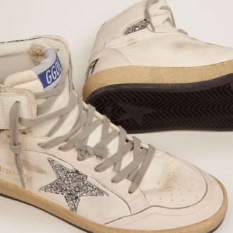 Golden Goose Sky-Star With Signature On The Ankle And Silver Inserts