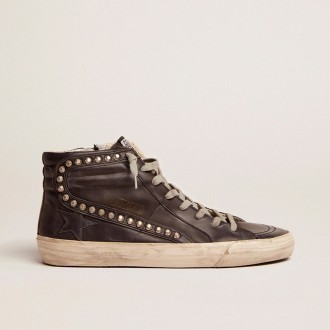 Golden Goose Slide Black With Studs