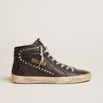 Golden Goose Slide Black With Studs