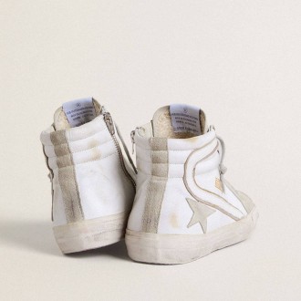 Golden Goose Slide In Leather With Suede Details