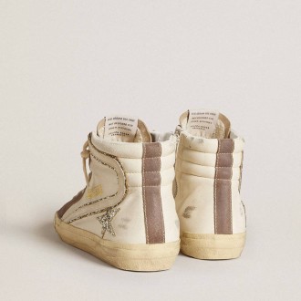 Golden Goose Slide In Nappa With Glitter Star And Patent Leather Flash