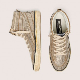 Golden Goose Slide Lab In Tobacco-Colored Suede With Crystals And Tobacco-Colored Suede Star Golden Goose Slide Lab In Tobacco-Colored Suede With Crystals And Tobacco-Colored Suede Star
