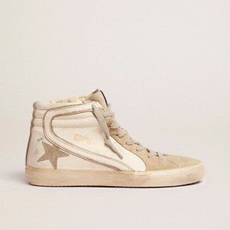 Golden Goose Slide With Ice-Gray Suede Star And White Flash Golden Goose Slide With Ice-Gray Suede Star And White Flash