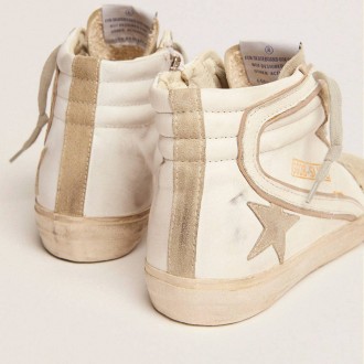 Golden Goose Slide With Ice-Gray Suede Star And White Flash Golden Goose Slide With Ice-Gray Suede Star And White Flash
