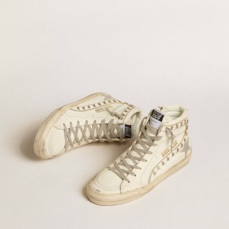 Golden Goose Slide With Silver Metallic Leather Star And Leather Flash With Stars Golden Goose Slide With Silver Metallic Leather Star And Leather Flash With Stars