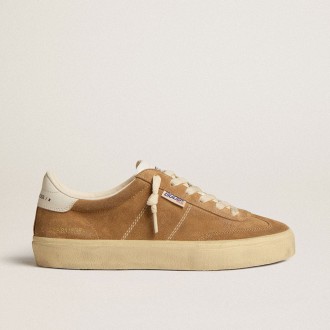 Golden Goose Soul Star In Camel-Colored Suede With White Leather Heel Tab And Tongue