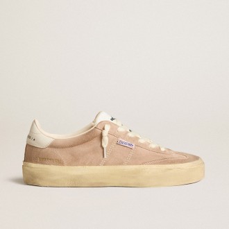 Golden Goose Soul Star In Pink Suede With Milk-White Leather Heel Tab