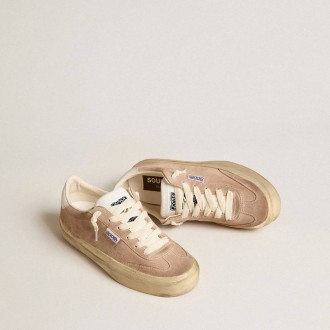 Golden Goose Soul Star In Pink Suede With Milk-White Leather Heel Tab