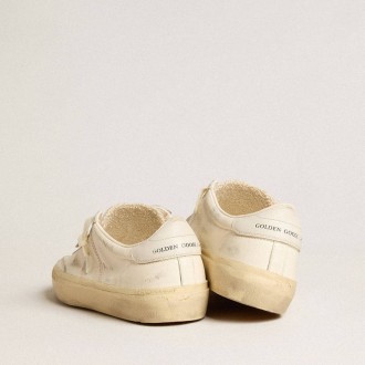 Golden Goose Soul Star In White Nappa Leather With White Leather Star