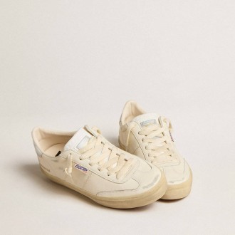 Golden Goose Soul Star In White Nappa With Metallic Silver Leather Heel Tab