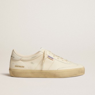 Golden Goose Soul Star In White Nappa With White Leather Heel Tab
