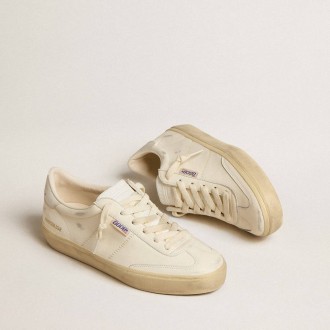 Golden Goose Soul Star In White Nappa With White Leather Heel Tab