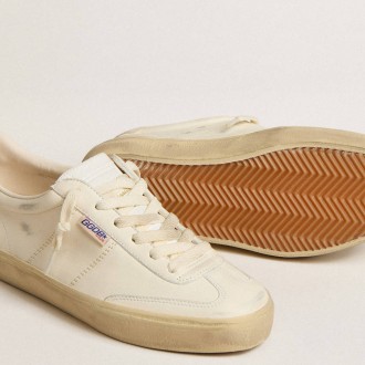 Golden Goose Soul Star In White Nappa With White Leather Heel Tab