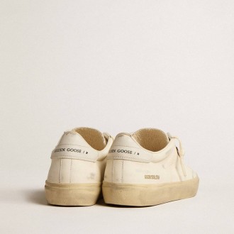 Golden Goose Soul Star In White Nappa With White Leather Heel Tab