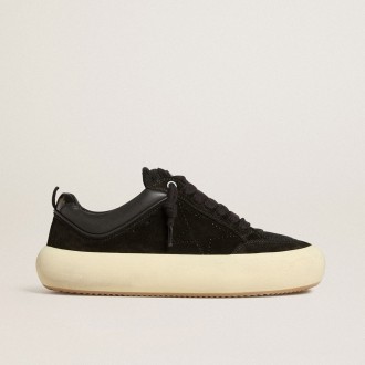 Golden Goose Space-Star Cube In Black Suede With Perforated Star