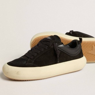 Golden Goose Space-Star Cube In Black Suede With Perforated Star Golden Goose Space-Star Cube In Black Suede With Perforated Star
