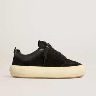 Golden Goose Space-Star Cube In Black Suede With Perforated Star