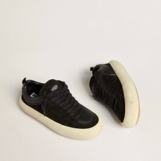 Golden Goose Space-Star Cube In Black Suede With Perforated Star Golden Goose Space-Star Cube In Black Suede With Perforated Star