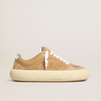 Golden Goose Space-Star Cube In Tobacco Suede With Perforated Star