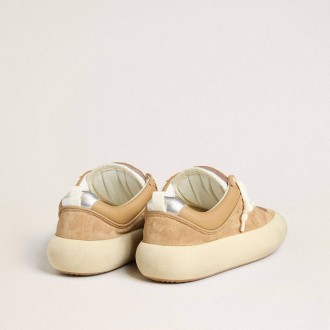 Golden Goose Space-Star Cube In Tobacco Suede With Perforated Star