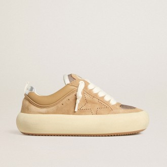 Golden Goose Space-Star Cube In Tobacco Suede With Perforated Star