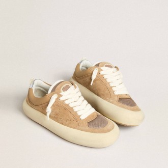 Golden Goose Space-Star Cube In Tobacco Suede With Perforated Star Golden Goose Space-Star Cube In Tobacco Suede With Perforated Star