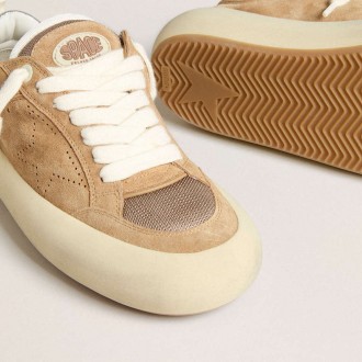 Golden Goose Space-Star Cube In Tobacco Suede With Perforated Star Golden Goose Space-Star Cube In Tobacco Suede With Perforated Star