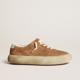 Golden Goose Space-Star In Tobacco-Colored Suede
