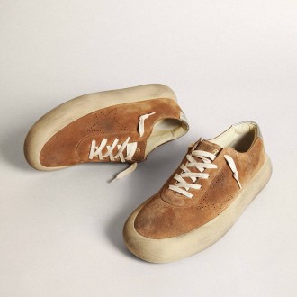 Golden Goose Space-Star In Tobacco-Colored Suede