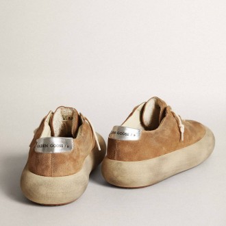 Golden Goose Space-Star In Tobacco-Colored Suede