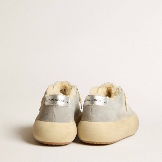 Golden Goose Space-Star Shoes In Ice-Gray Suede With Shearling Lining Golden Goose Space-Star Shoes In Ice-Gray Suede With Shearling Lining