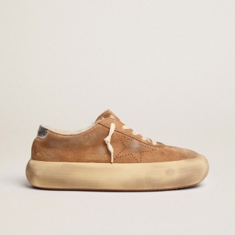 Golden Goose Space-Star Shoes In Tobacco-Colored Suede With Shearling Lining Golden Goose Space-Star Shoes In Tobacco-Colored Suede With Shearling Lining