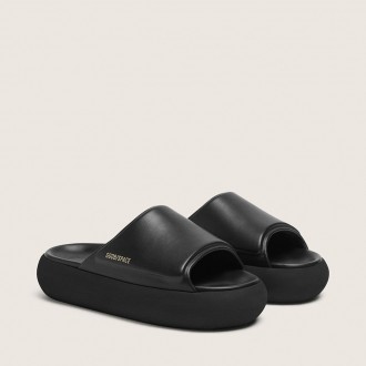 Golden Goose Space-Star Slip-Ons In Black Leather Golden Goose Space-Star Slip-Ons In Black Leather