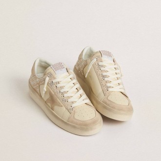 Golden Goose Stardan In Cream-Colored Suede And Leather With Swarovski And A Suede Star Golden Goose Stardan In Cream-Colored Suede And Leather With Swarovski And A Suede Star
