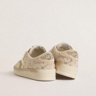 Golden Goose Stardan In Cream-Colored Suede And Leather With Swarovski And A Suede Star Golden Goose Stardan In Cream-Colored Suede And Leather With Swarovski And A Suede Star