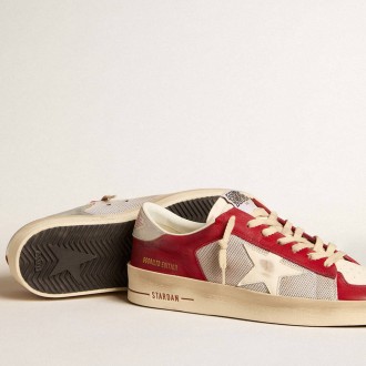 Golden Goose Stardan In Mesh And Nubuck With Nappa Star And Leather Heel Tab