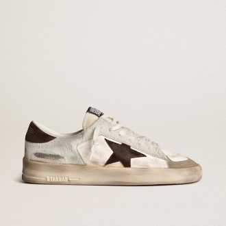 Golden Goose Stardan In Nappa And Pony Skin With Brown Suede Star