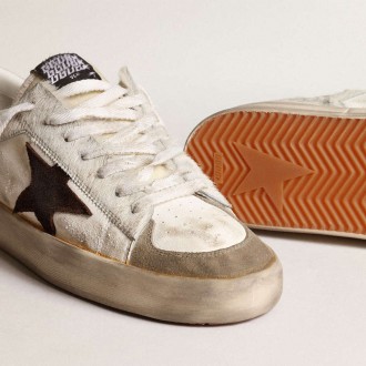 Golden Goose Stardan In Nappa And Pony Skin With Brown Suede Star Golden Goose Stardan In Nappa And Pony Skin With Brown Suede Star