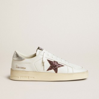 Golden Goose Stardan In Nappa With Glitter Star And Metallic Leather Heel Tab