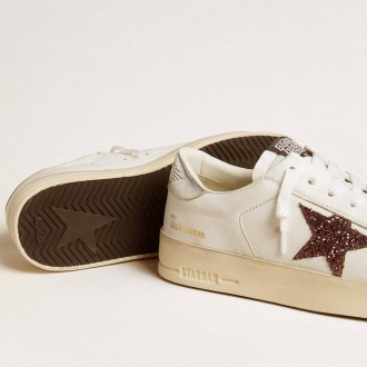 Golden Goose Stardan In Nappa With Glitter Star And Metallic Leather Heel Tab
